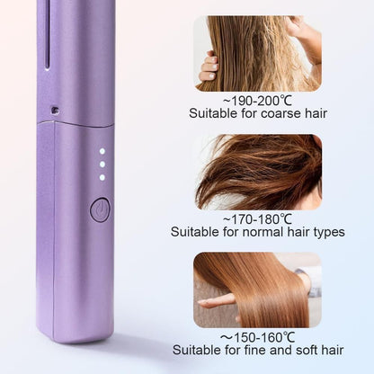 Rechargeable Cordless Hair Straightener Brush – Portable Mini Comb for Smooth & Frizz-Free Hair